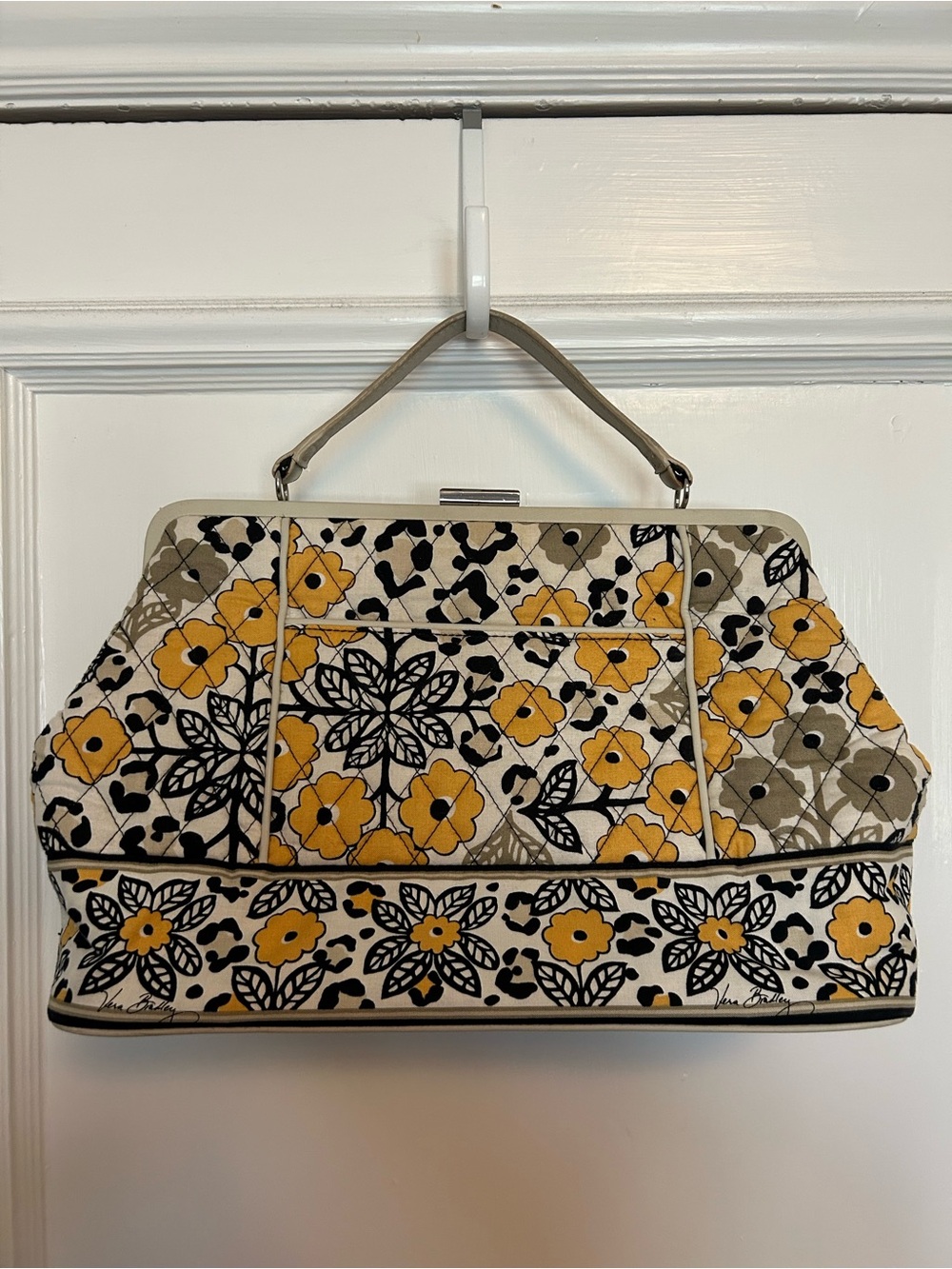 Vera Bradley Quilted Floral Frame-Top Ha d Bag
